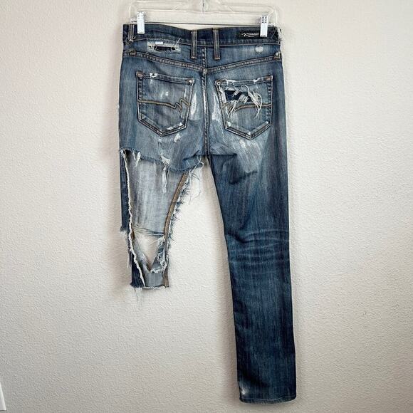 Sebastian McCall Trashed Jeans Women's 30 Straight Leg Shorts Mid Rise Unique - Picture 4 of 8